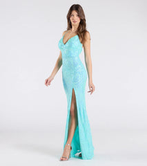 Kensley Open Back Slit Sequin Formal Dress