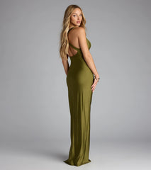 Jenn V-Neck Strappy Back Slit Long Formal Dress