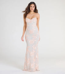 Nicollet Lace-Up Mermaid Floral Formal Dress