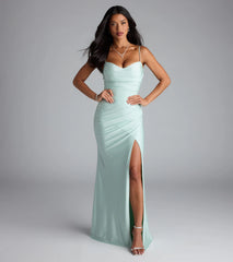 Marcie Cowl Neck Slit Mermaid Formal Dress