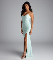 Marcie Cowl Neck Slit Mermaid Formal Dress