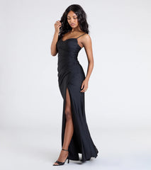 Marcie Cowl Neck Slit Mermaid Formal Dress