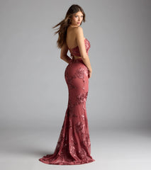 Ariela Lace-Up Cutout Mermaid Formal Dress