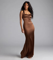 Rosella Open Back Mermaid Satin Formal Dress