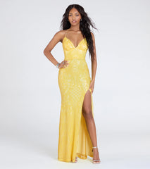 Saige Formal Sequin Lace-Up Mermaid Dress