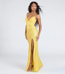 Saige Formal Sequin Lace-Up Mermaid Dress