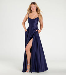 Winslow Formal Satin Lace-Up Dress