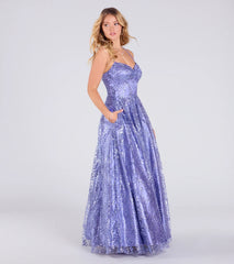 Elsie Glitter Tulle Lace-Up Ball Gown