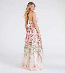 Felicity Lace-Up A-Line Floral Tulle Ball Gown