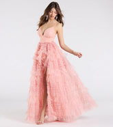 Amabella Ruffled Glitter Tulle Ball Gown