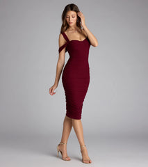 Stylish Soiree Cold Shoulder Midi Dress