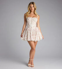 Laced Up And Lovely Floral Corset Dress