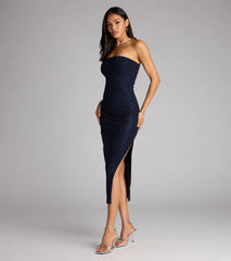 Sparkle Plans Glitter Knit Midi Tube Dress
