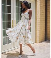 Garden Party Goals Floral Corset A-Line Midi Dress