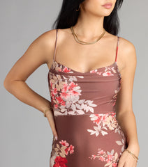 In Bloom Floral Slit Midi Dress