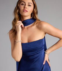 Eyes On Me Satin Mini Dress With Scarf