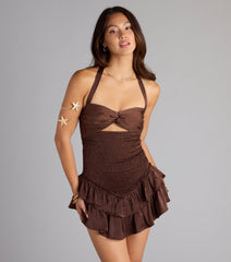 Ruffle Ready Drop Waist Skater Dress