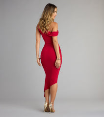 Can't Deny It One-Shoulder Bodycon Midi Dress