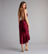 Back For More Ruffle Bow Midi Dress