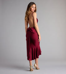 Back For More Ruffle Bow Midi Dress