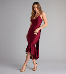 Back For More Ruffle Bow Midi Dress