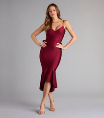 Back For More Ruffle Bow Midi Dress