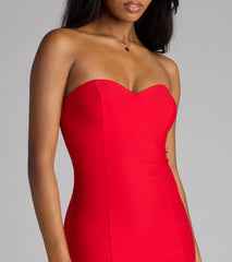 Serving Chic Vibes Strapless Bodycon Midi Dress