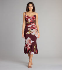 Bloom Mood Floral Open Back Midi Dress