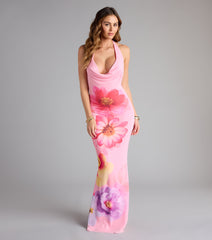 Slip Into Something Floral Mesh Maxi Dress
