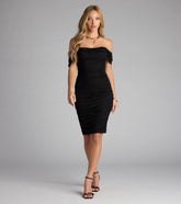 Chic Intentions Off-The-Shoulder Midi Dress