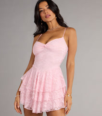 Adorable Muse Ruffled Lace Skater Dress