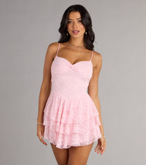 Adorable Muse Ruffled Lace Skater Dress