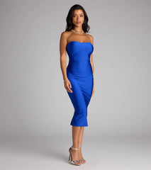 Fabulous Allure Strapless Bodycon Midi Dress