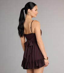 Perfectly Pretty Tie Back Chiffon Babydoll Dress