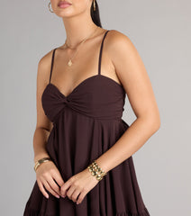 Perfectly Pretty Tie Back Chiffon Babydoll Dress