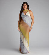 Sunset Mood Tie Dye Halter Maxi Dress