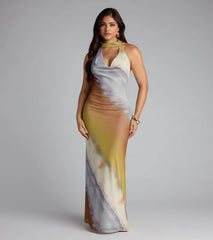 Sunset Mood Tie Dye Halter Maxi Dress