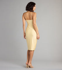 Sleek And Smooth High Slit Midi Dress