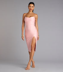 Sleek And Smooth High Slit Midi Dress