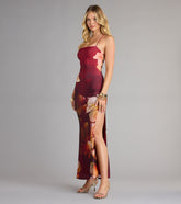 Slip Into Bloom Lace-Up Floral Maxi Dress