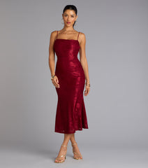 Chic Masterpiece Low Back Lace Midi Dress