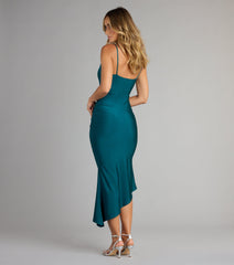 Afterparty Chic Cowl Neck Midi Dress