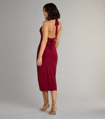 Unforgettable Halter Bodycon Midi Dress