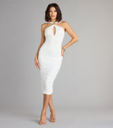 Sultry Hour Halter Bodycon Midi Dress