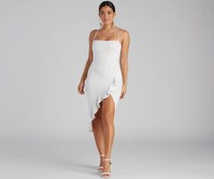 Add Some Flair Ruffle Detail Midi Dress