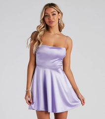 Grand Exit Satin Skater Dress