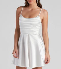 Silky Chic Satin Skater Dress