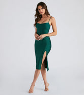 Sleek And Smooth High Slit Midi Dress