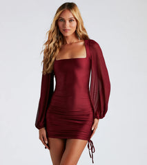 Elevated Puff Sleeve Ruched Mini Dress