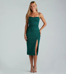 Spark My Interest Glitter Midi Dress